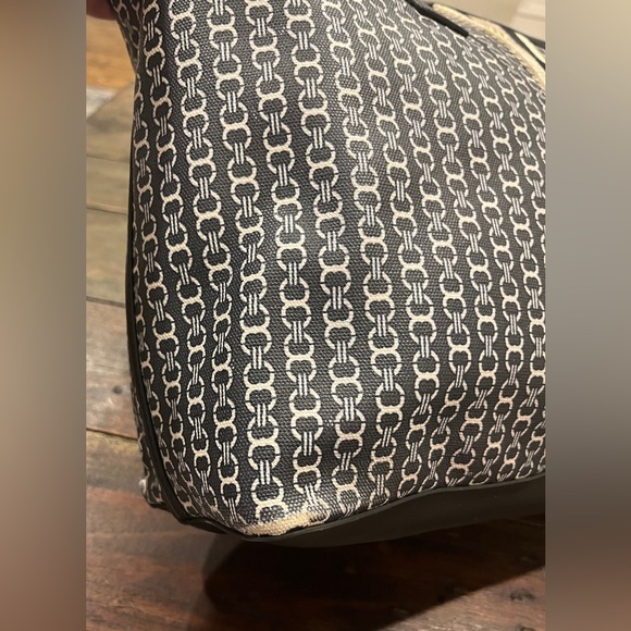 Tory Burch Gemini canvas coated LARGE TOTE Gemini Link GUC - Picture 8 of 16